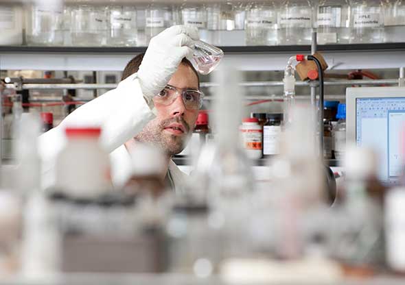 Man in laboratory
