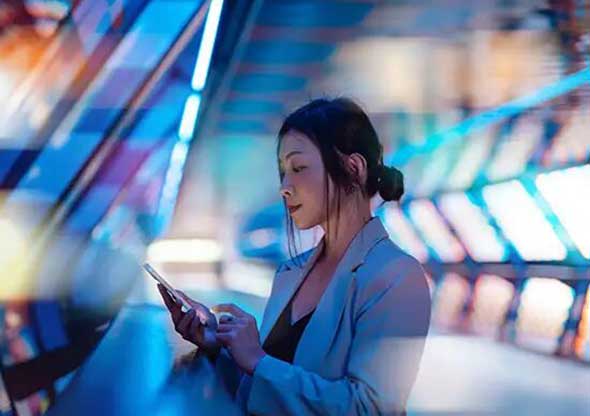Woman looking at phone