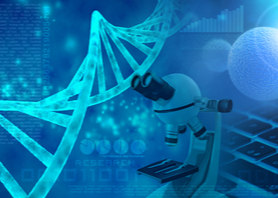 genetic research abstract blue background 3d illustration